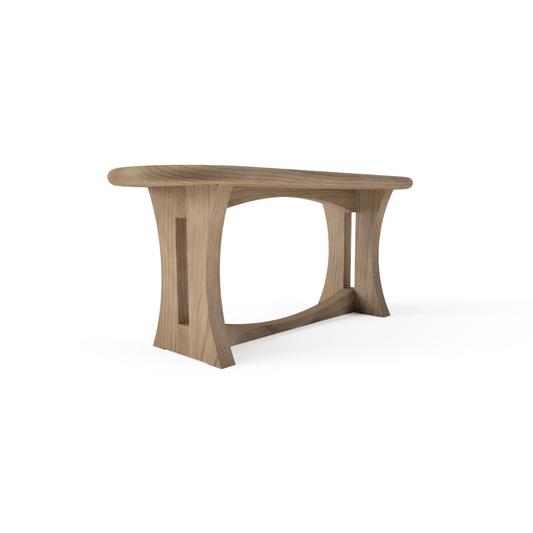 Saugatuck Dining Bench designed and made-to-order by West Michigan Tables